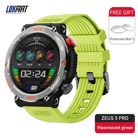 LOKMAT ZEUS 5 PRO Flashlight Smart Watch Bluetooth Calls Watch Waterproof Fitness Tracker Message Push Smartwatches for Phone