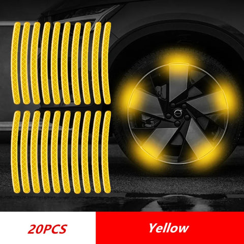 Car Wheel Hub Reflective Stripes Door Safety Opening Warning Sticker Tape Auto Rear Warning Reflective Tape Car Accessories