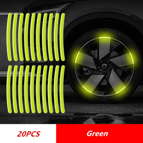 Car Wheel Hub Reflective Stripes Door Safety Opening Warning Sticker Tape Auto Rear Warning Reflective Tape Car Accessories