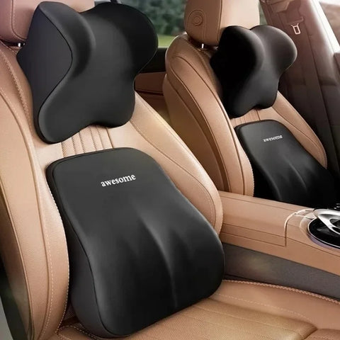 Car Headrest Lumbar Support Lumbar Cushion Memory Foam Backrest Lumbar Pillow Car Comfortable Neck Pillow Car Accessories