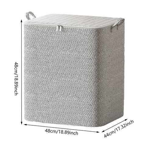 Dustproof Organizers Foldable Toy Organizer Box Stackable House-Moving with Handle Zipper for Blanket Comforter Clothing Bedding
