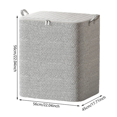 Dustproof Organizers Foldable Toy Organizer Box Stackable House-Moving with Handle Zipper for Blanket Comforter Clothing Bedding